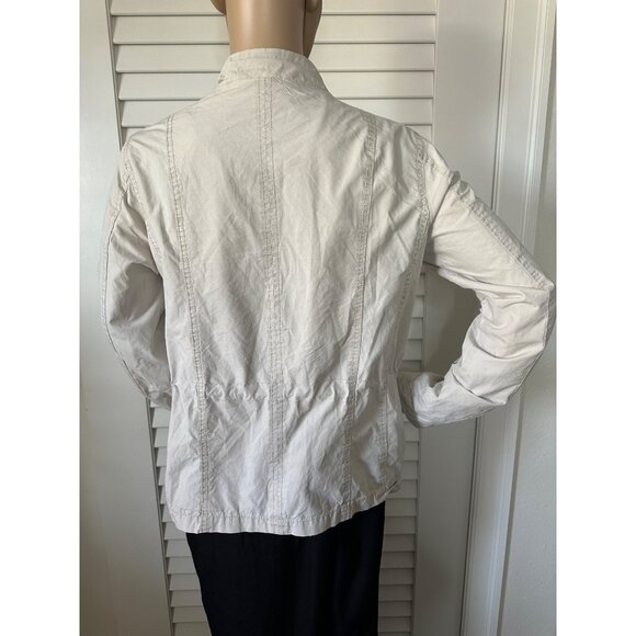 Joujou Womens Beige Utility Jacket With Button & Zipper Closure - Picture 6 of 8